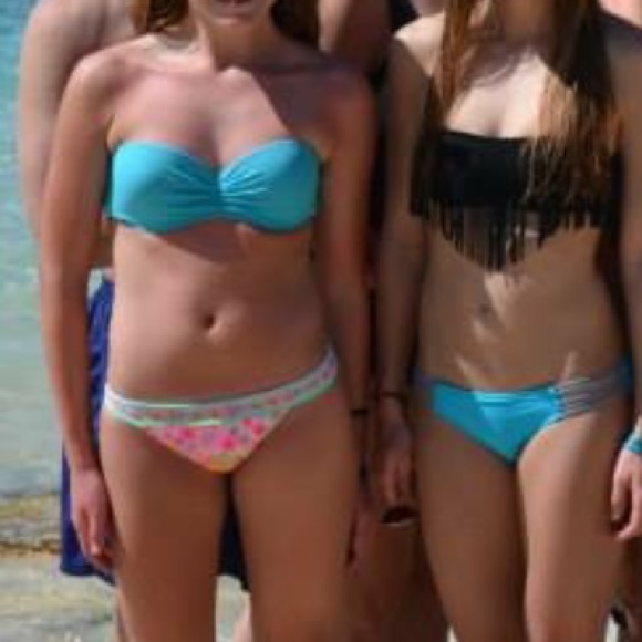 Victoria’s Secret turquoise pushup bandeau bikini - Picture 4 of 4